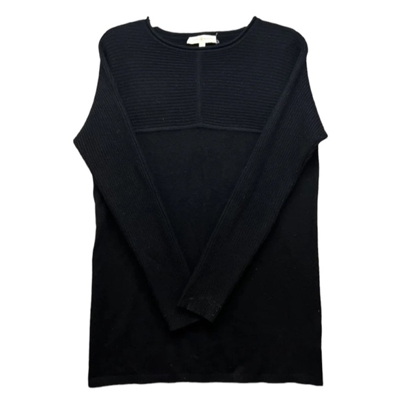 Tory Burch Sweaters - Tory Burch Black Ribbed Cashmere Pullover Sweater Size Small